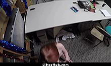 Teen lifter dragged to backroom office for rough doggystyle punishment