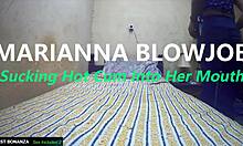 Marianna sucks deepthroat blowjob gulps hot cum mouthful