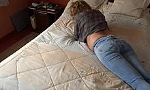 mature 58yo beauty moans for creampie ass fuck still in tight jeans