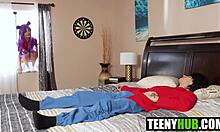 Penelope Woods debates licking pussy or riding Elias Cash's cock with Evie Christian and Juniper Ren