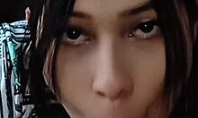 voluptuous asian beauty with huge tits surrenders to intimate toy play seduction