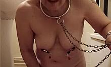 the french slave housewife endures intense dildo training in her bdsm humiliation session