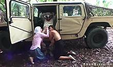 muslim army teen in uniform sneaks petite pussy play with old penis reality