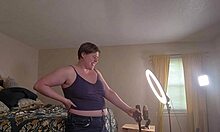hey watch clara crisp bbw milf get ready for giantess fetish filming bts