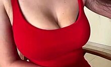 stepsister teases with her huge milky natural tits on cam