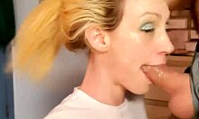 Petite Canadian Vanessa Hastings gags on rough sloppy face fuck with cum covered humiliation