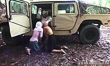 muslim army teen in uniform sneaks petite pussy play with old penis reality