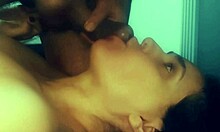 hot milf babe sucks cock deep then takes facial cumshot