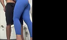 Coach's cock throbs seeing my big ass squeezed in tight leggings during yoga workout