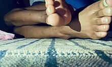 Check out this sexy petite latina's teasing toes and ass