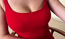 stepsister teases with her huge milky natural tits on cam