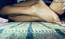 Check out this sexy petite latina's teasing toes and ass