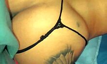 Home Video of Girlfriend's Thong Slip Revealing Wet Moaning Pussy