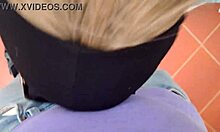 Blonde milf delivers pov blowjob then swallows hot cum