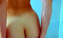 Stunning Brazilian In Black Thong Masturbates Wet Pussy In Steamy Shower