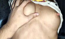 Skinny 18yo redhead's tight wet pussy milks hairy man's big cock in homemade dorm romp