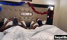 christmas foursome turns hardcore with wives bent over big cocks