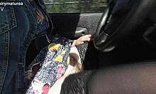 Hairy Mature Exposes Nude Beaver Flashing In Car