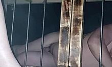 maitresse kantalis locked in club cage carcan for bdsm humiliation play