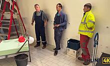 hot teen sneaks tight pussy fun on work shift with pickup guy 😈💦