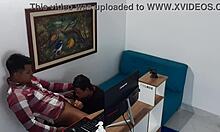 Horny Latina Secretary in Lingerie Begs Big Ass Fuck from Boss at Office Desk