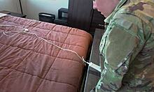 after deployment horny military stepmom lola maverick strips and teases wildly in bedroom