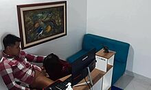 Horny Latina Secretary in Lingerie Begs Big Ass Fuck from Boss at Office Desk