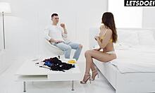 Sybil's Tight Pussy Rides Monster Cock in Lingerie Missionary Bliss