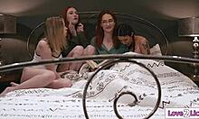 Redhead MILF Stepmom Licks Stepdaughter's Pussy in Taboo Lesbian