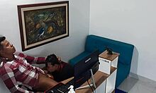 Horny Latina Secretary in Lingerie Begs Big Ass Fuck from Boss at Office Desk