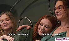 Redhead MILF Stepmom Licks Stepdaughter's Pussy in Taboo Lesbian