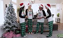 nikki rebel wants holiday foursome pounding with kay lovely?