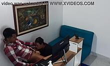 Horny Latina Secretary in Lingerie Begs Big Ass Fuck from Boss at Office Desk