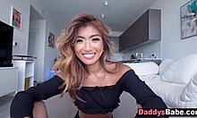 super cute stepdaughter rides stepdaddy's cock to earn her cash