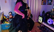 hotwife as merlina rides lover's cock in cosplay frenzy
