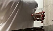 Whoa Juicy Big Natural Tits Masturbating in Hotel Kitchen!