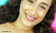 Mesmerizing BRUNETTE MILF Shows PETITE Body In POV Massage On SOFA