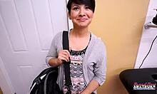 yo check petite brunette jae scott's pussy pounded deep cumshot swallow