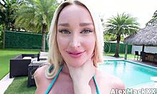 Hot blonde Meagan Moore's tight pussy pounded POV doggystyle creampie rough