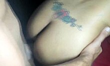 Skinny neighbor babe 😍 takes boss's load all over her juicy ass backstage! 💦