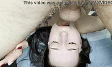 She takes cock balls deep in mouth loving every inch in this position