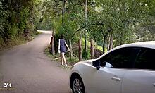 Mysterious petite latina begs for raw outdoor creampie ride