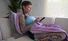 Hot goth housewife Tigerlilly cheats riding husbands best friend deepthroat doggystyle cowgirl tight pussy face fuck