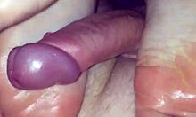 Girlfriend strokes cock with soft feet until cumshot explosion
