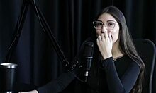 naughty interview with tattooed latina milf melina khalifa in sheer red lingerie casting