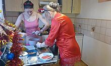 whoa, cooking up some erotic new year's eve heat in thong lingerie 🔥👙