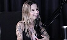 naughty interview with tattooed latina milf melina khalifa in sheer red lingerie casting