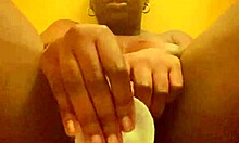 Damn! Ebony Amateur Rips Clothes for Extreme Wet Pussy Toy Solo!