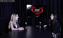 naughty interview with tattooed latina milf melina khalifa in sheer red lingerie casting
