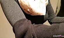 omg what a wild changing room ffm threesome with two hot german teens